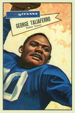 George Taliaferro, 1952 Bowman trading card