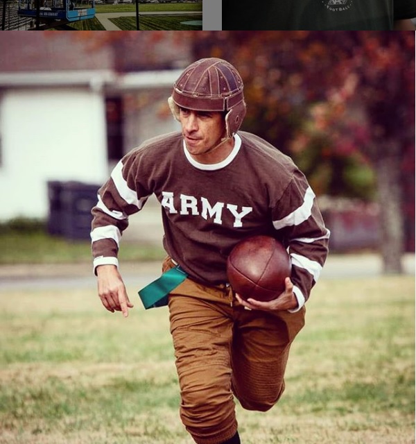Simon Herera running with the ball in the special WWI Military edition of the games played in Tennessee.