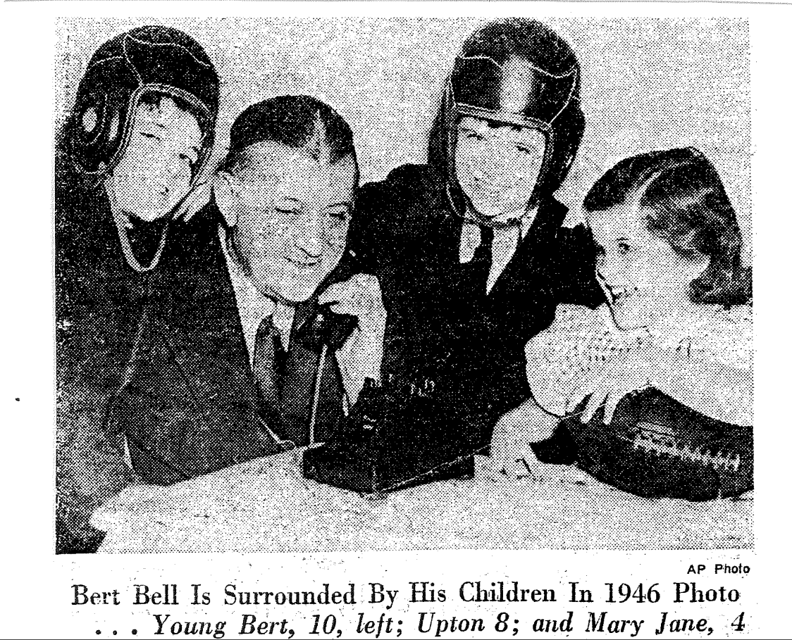 Bert Bell with his Children, Bert Jr, Mary and Upton