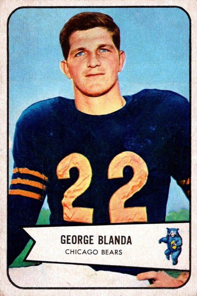 Color trading card of George Blanda Bowman card 1954