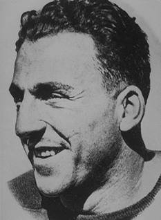 Black and white head shot crop of College Football Hall of Fame Larry Bettencourt playing in the early 1920s.
