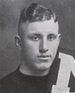 Black and white image of Nebraska football player Roy Lyman