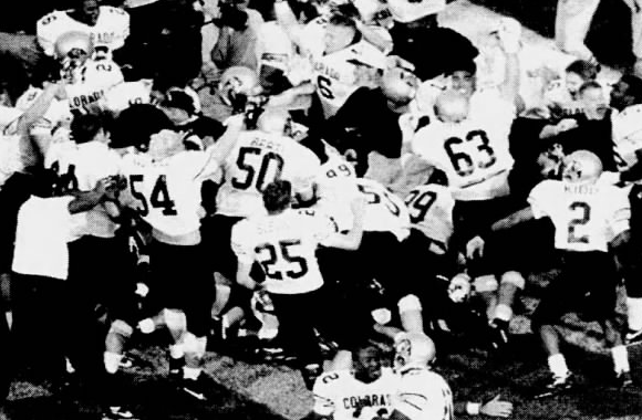 black and white newspaper image of the Colorado 1994 Miracle 25 Sep 1994, Sun The Bellingham Herald (Bellingham, Washington) Newspapers.com