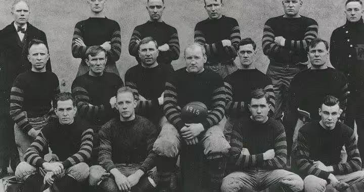 Vintage black and white team photo of the Columbus Panhandles 1915