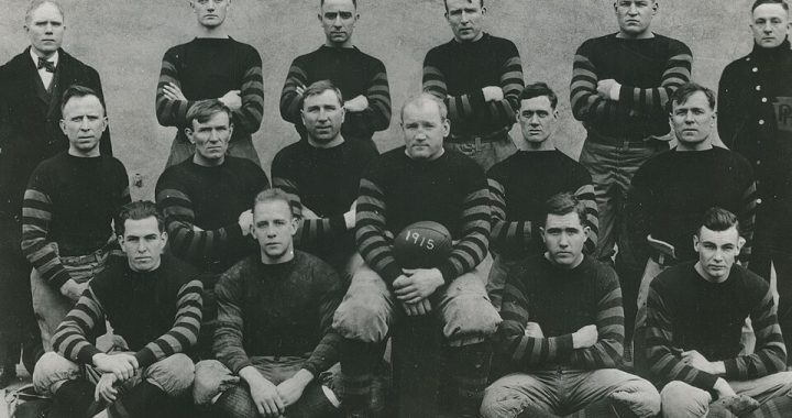 Vintage black and white team photo of the Columbus Panhandles 1915