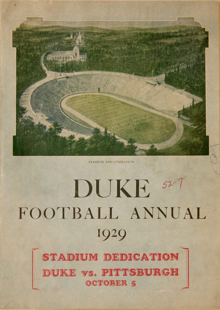 Vintage colored 1929 Duke Football Annual issue for the Stadium Dedication game - Pitt versus Duke