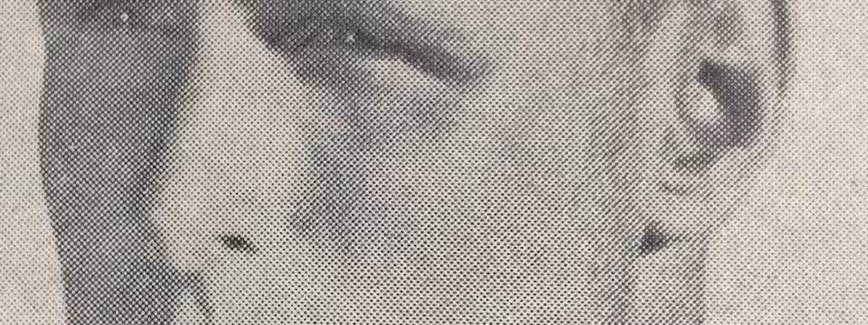 A black and white yearbook head only image of Billy Kilmer at UCLA in 1959.