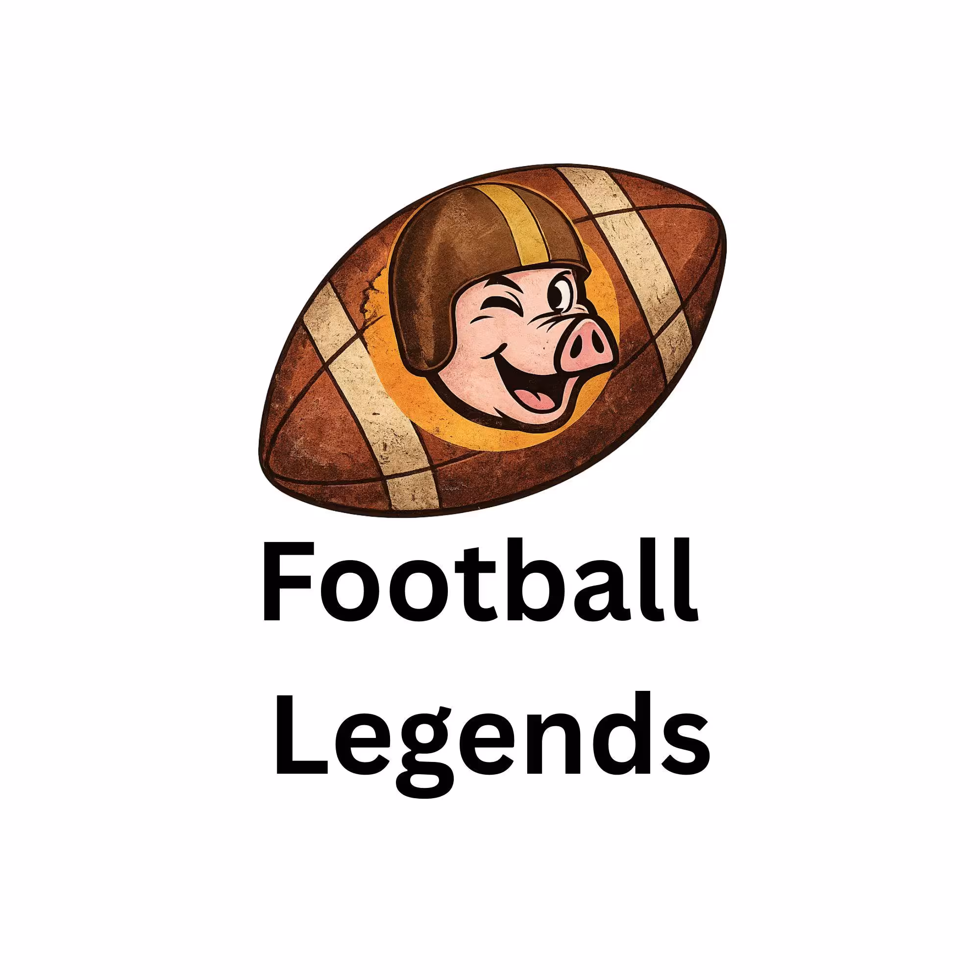 Color Pigskin Dispatch Logo with Football Legends typeset