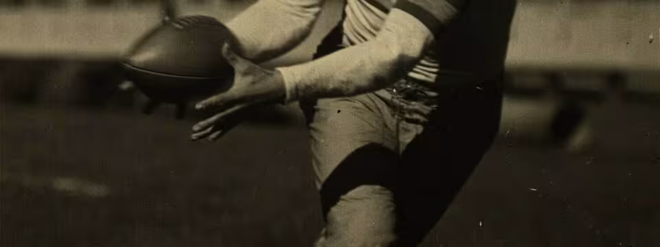 Vintage b/w image of Football player Sid Gillman in 1935. Sidney Gillman, OSU football player 1931-1933 and assistant OSU football coach 1934, 1938-1940. He later coached at Miami, University of Cincinnati, and was head coach of the San Diego Chargers. He was inducted into the College Football Hall of Fame in 1989 and the Pro Football Hall of Fame in 1983.