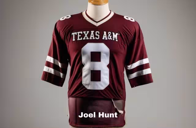 Gemini AI-created image of a crimson Texas A&M number 8 jersey.