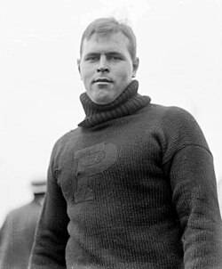 B/W vintage publicity image of Princeton football player, John DeWitt Chicago Daily News negatives collection, SDN-002603. Courtesy of the Chicago Historical Society. Taken in 1904 (http://memory.loc.gov)