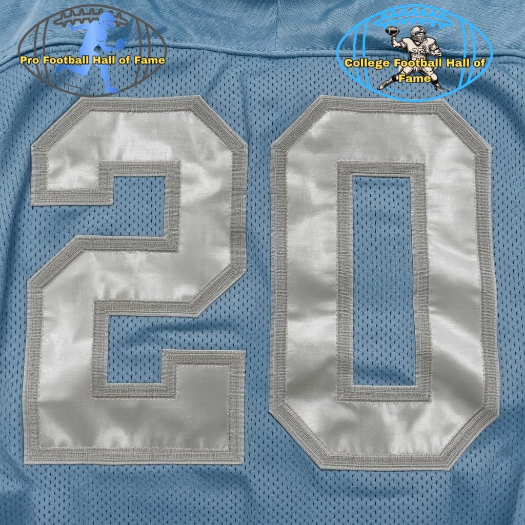 light Blue football jersey number 20 in white letters.