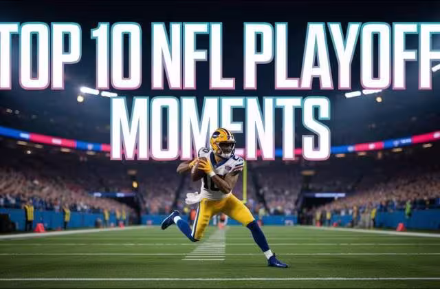 VID IQ created thumbnail of the Top 10 NFL Playoff Moments.