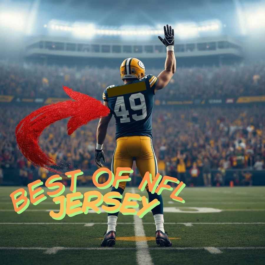 AI generated NFL player jersey 49 saluting crowd