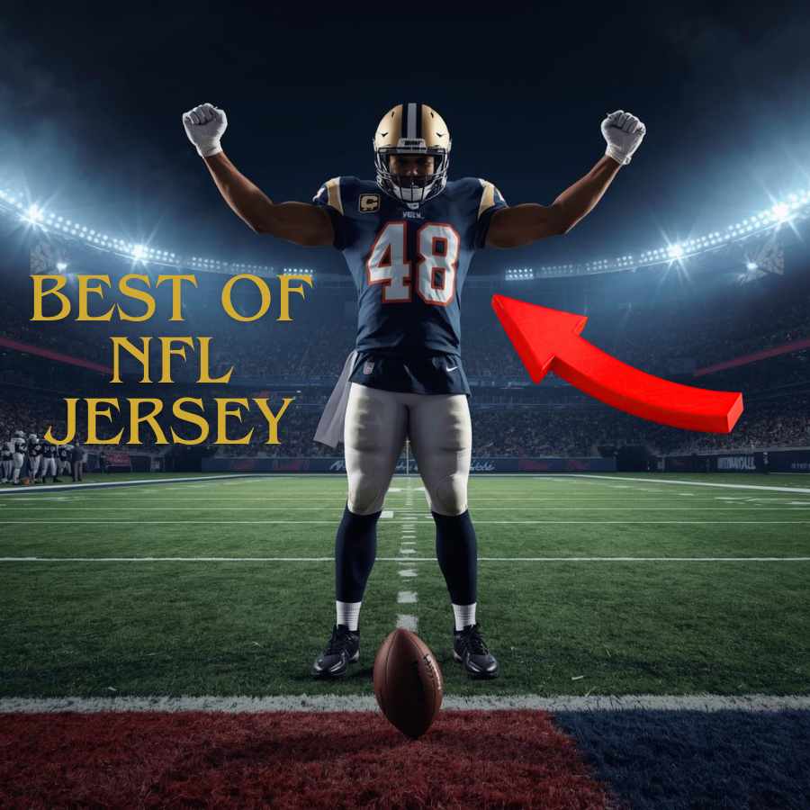 AI generated NFL player 48 hands in the air celebrating a TD with ball spinning