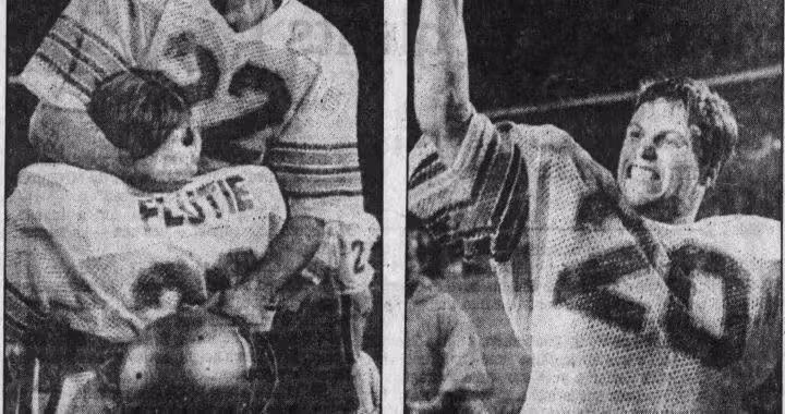 Flutie and other BC Eagles celebrate