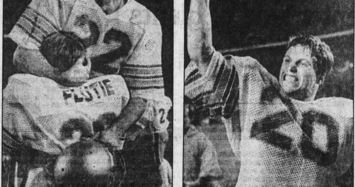 Flutie and other BC Eagles celebrate