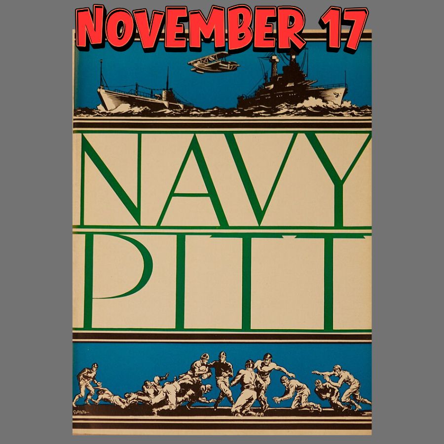 Nov 17, 1940 Pitt-Navy game program cover image with November 17