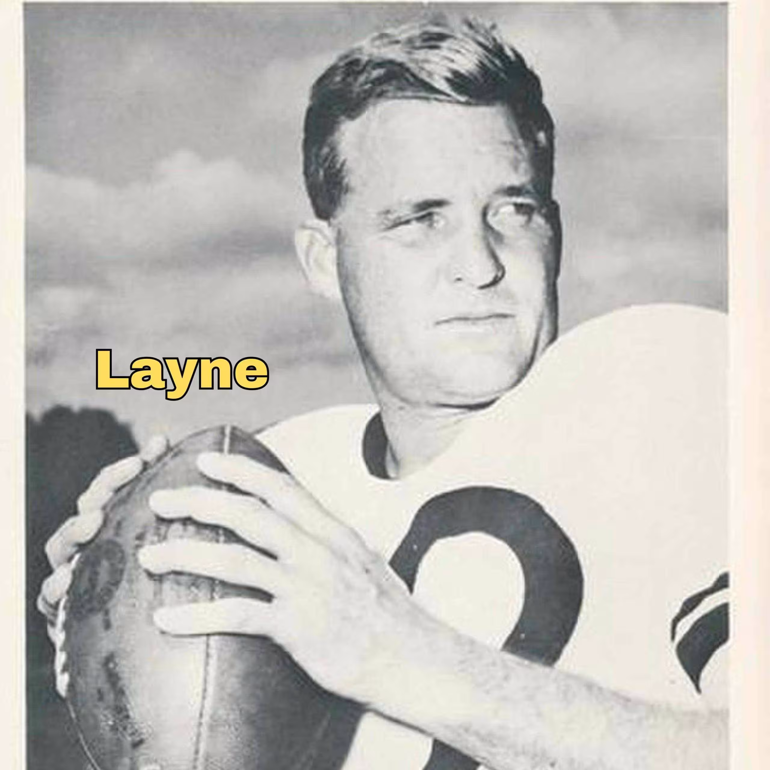 Bobby Layne's 1961 Pittsburgh Steelers trading card (cropped)