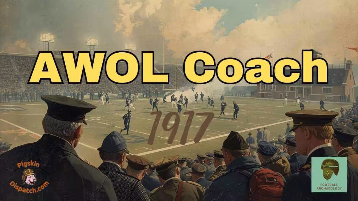 AI scene of a 1917 Military football game from the stands
