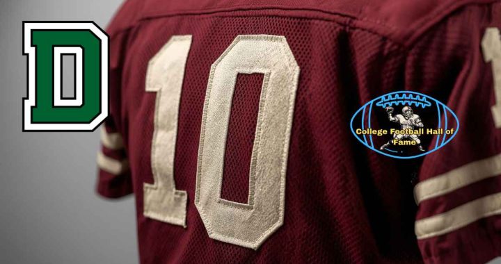 AI simulated Dartmouth number 10 jersey and College Football HOF PD logo