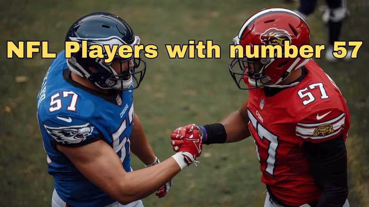 AI generated players wearing NFL uniforms number 57