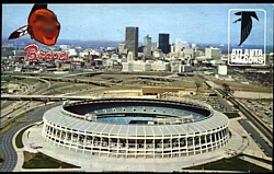 color aeirel shot of Atlanta's Multimillion Dollar Sports Stadium