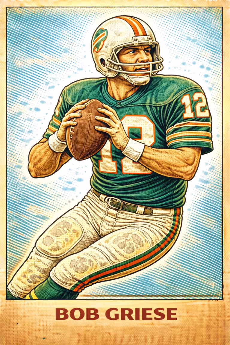 AI image of a football player wearing a Miami jersey 12 in an action pose