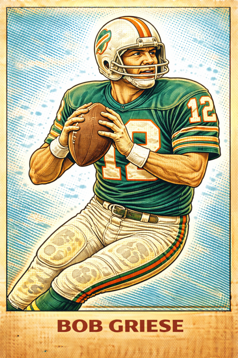 AI image of a football player wearing a Miami jersey 12 in an action pose