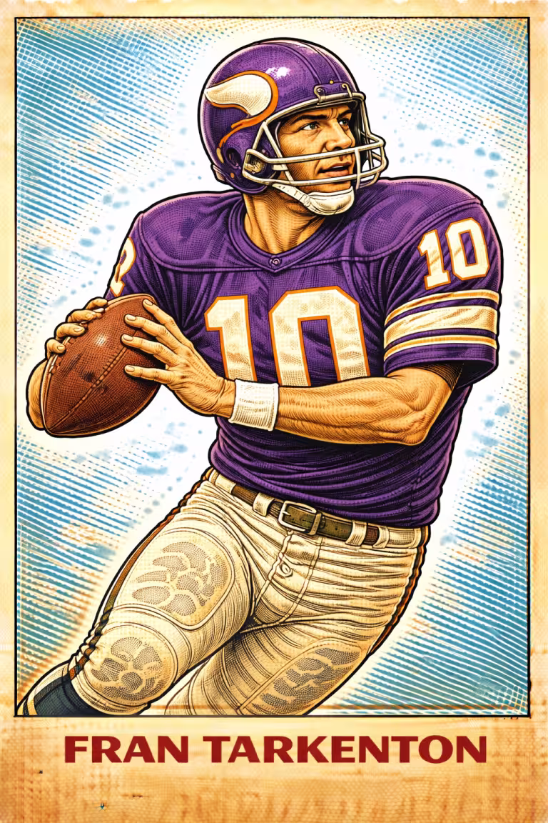 AI image of a football player wearing a Minnesota jersey 10 in an action pose