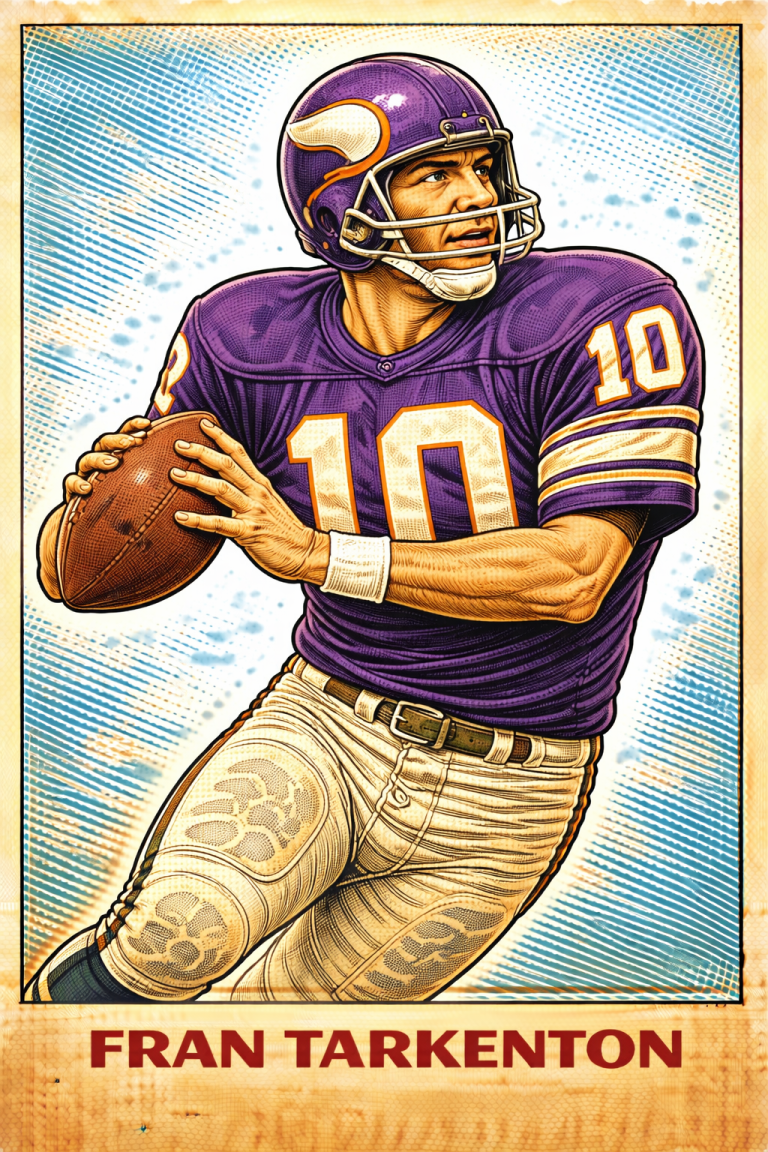 AI image of a football player wearing a Minnesota jersey 10 in an action pose