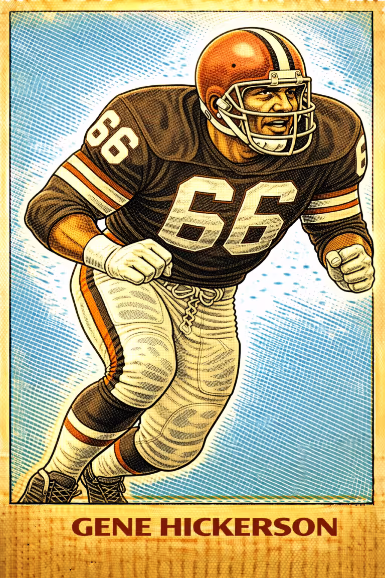 AI image of a football player wearing a Cleveland jersey 66 in an action pose