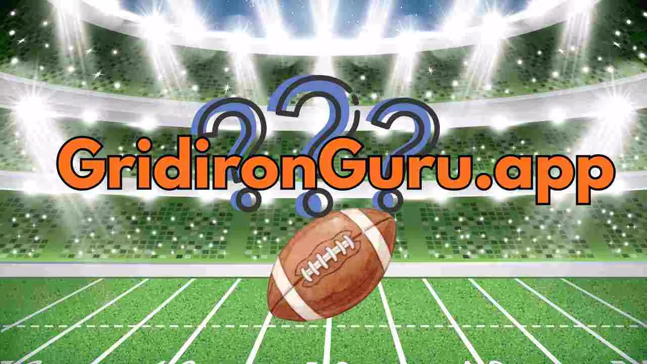 color canva made image of a football stadium and the wthumbnail for the Griiron Guru interview