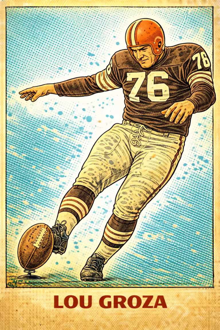 AI image of a football player wearing a Browns jersey 76 in an action pose