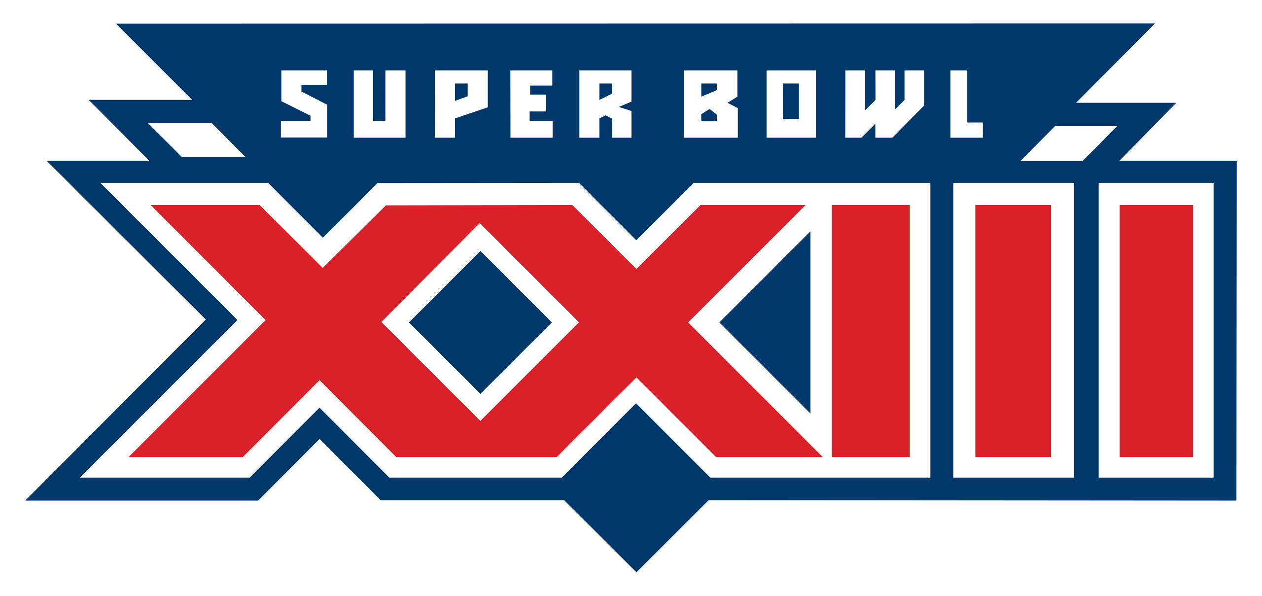 blue and red The logo for Super Bowl XXIII with a transparent background png
