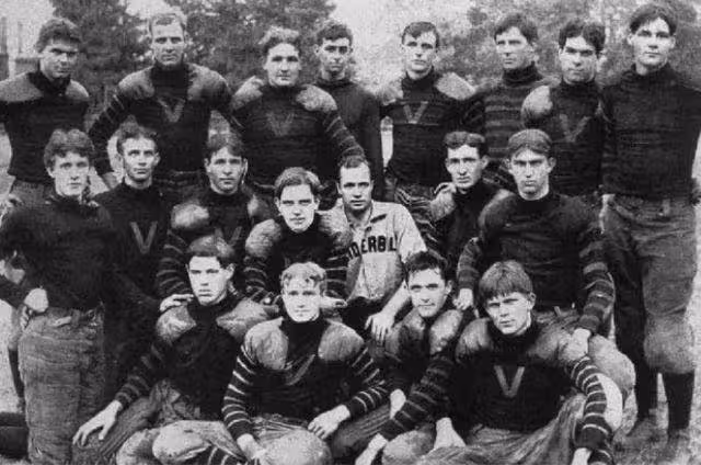 black and white team photo of the 1903 Vanderbilt Commodores football team