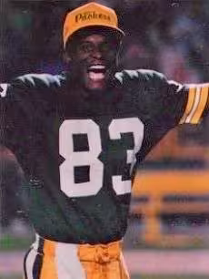 color image of John Jefferson from the 1984 Green Bay Packers Police set in 1984