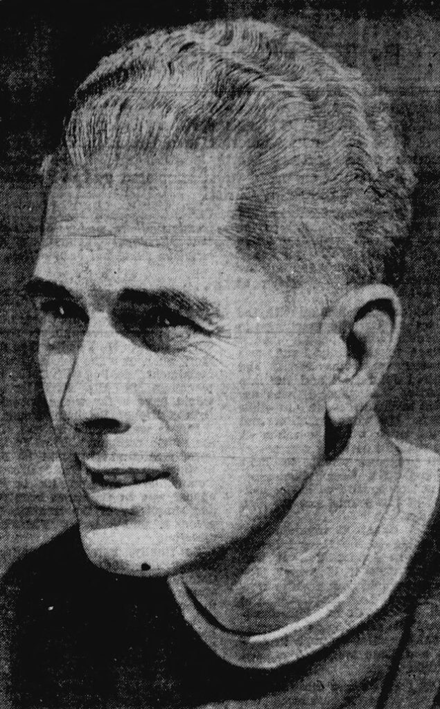 black and white publicity head shot from a newspaper of magazine of Buck Shaw in 1941