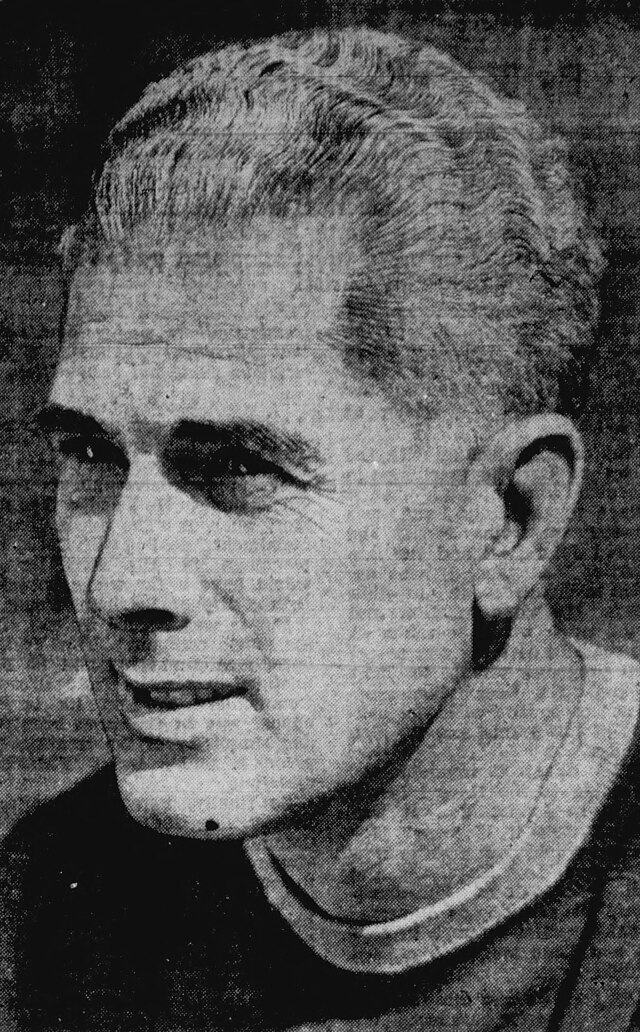 black and white publicity head shot from a newspaper of magazine of Buck Shaw in 1941
