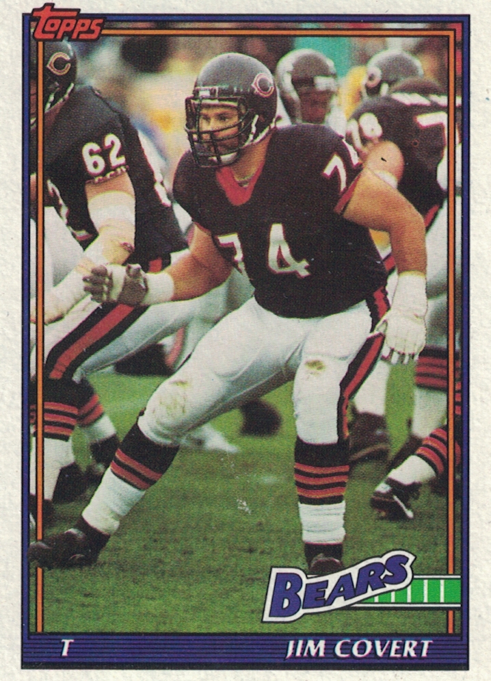 Full color trading card, Jim Covert, Chicago Bears.