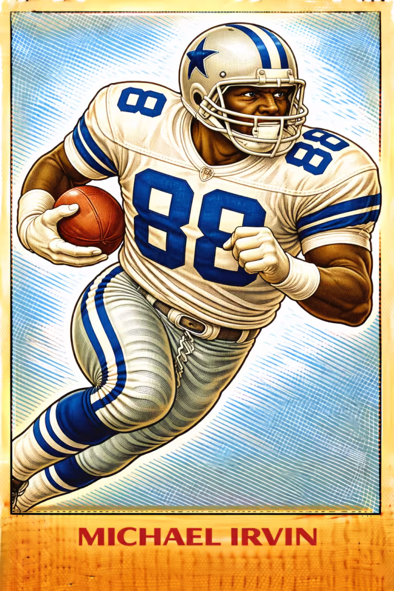 AI image of a football player wearing an Dallas jersey 88 in an action pose