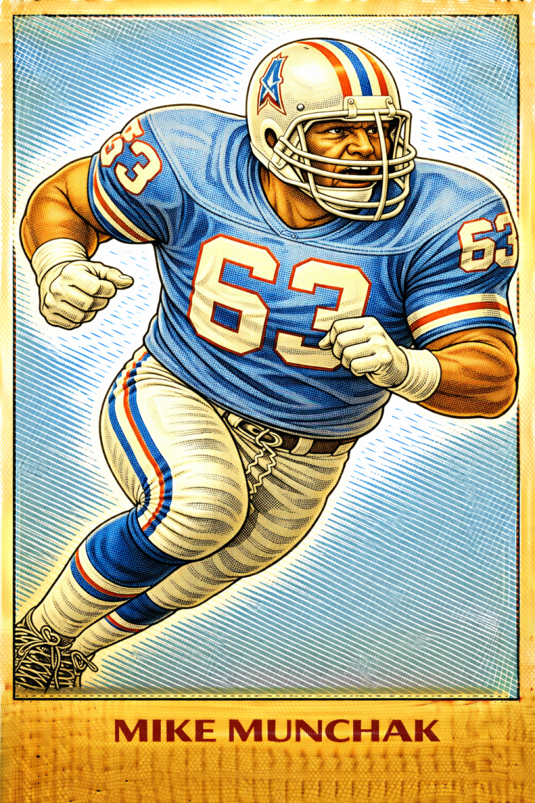 AI image of a football player wearing an Oilers jersey 63 in an action pose