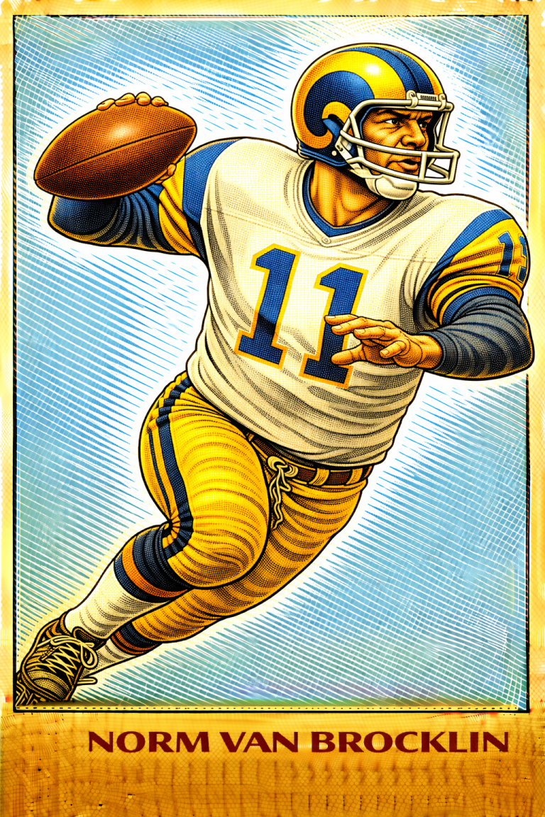 AI image of a football player wearing an LA Rams jersey 11 in an action pose