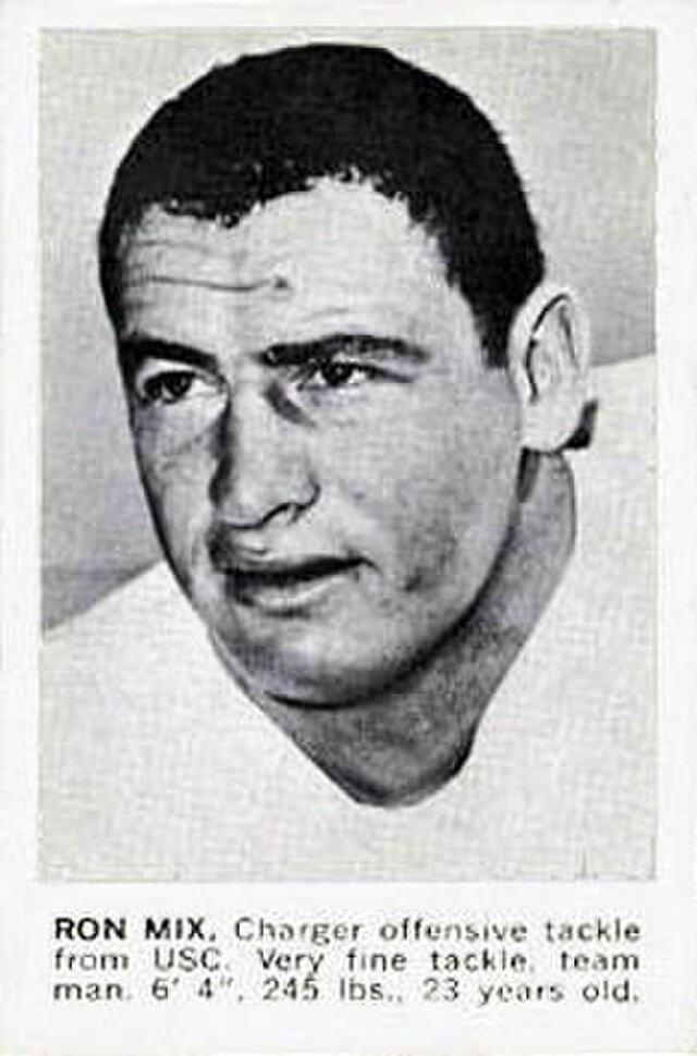 black and white 1961 head shot photo of Ron Mix