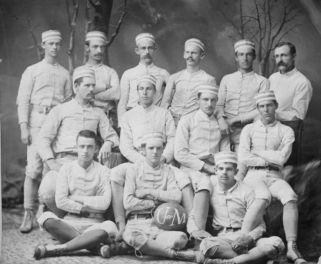 Vintage 1879 team photo of the University of Michigan's first college football team