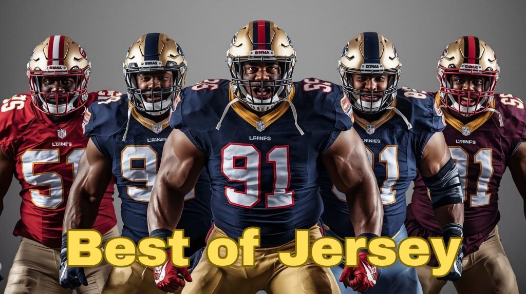 Color AI-generated image of American football players wearing jersey 91