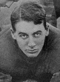 Black and white cropped image of Sewanee Tigers football player Frank Juhan