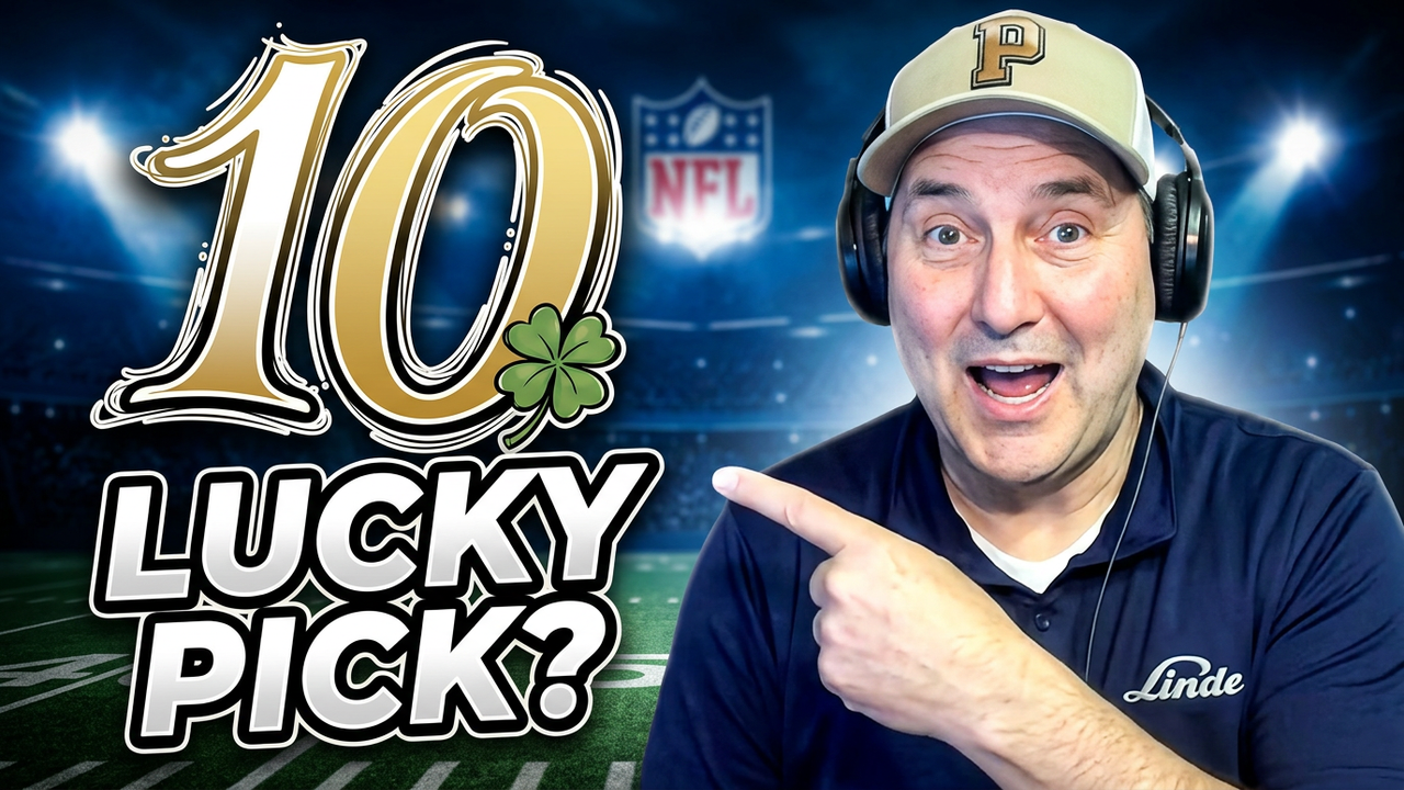 Full color , hi-def, AI-generated image banner of host Darin Hayes propping the 10th Pick Lucky Pick.