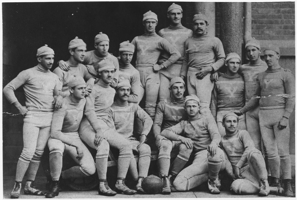 Vintage black and white image of the 1877 Yale football team