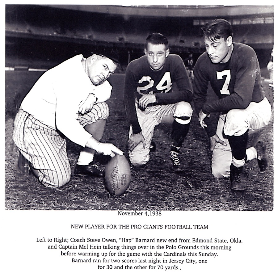 Vintage 1938 action photo of an NFL game between the New York Giants and Pittsburgh Pirates (later the Steelers). Features Pirates runner breaking a tackle against Giants defender #78. A primary source for historical Western Pennsylvania football, early NFL championships, and leather helmet era research for Pigskin Dispatch archives.